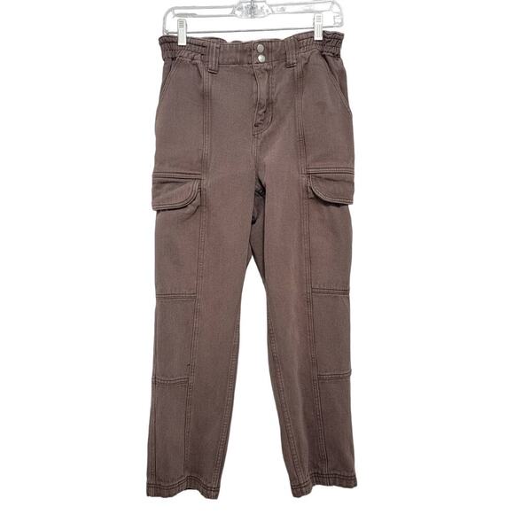 Pac Sun Elastic Waist Cargo Brown Medium 519 - Picture 1 of 14
